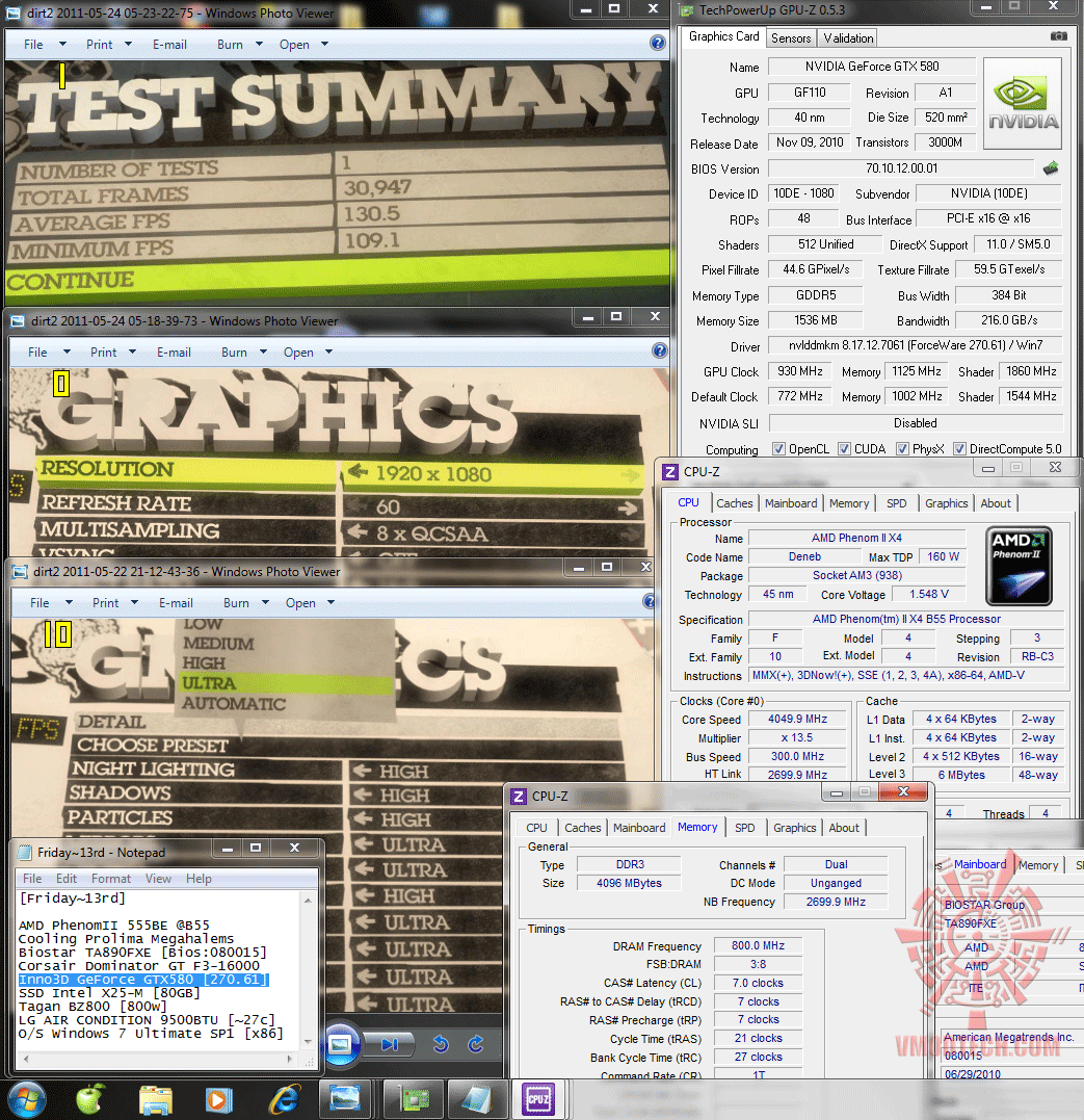 930 1125 1138v dx11 dirt2 1305 Inno3D GeForce GTX580 : Review