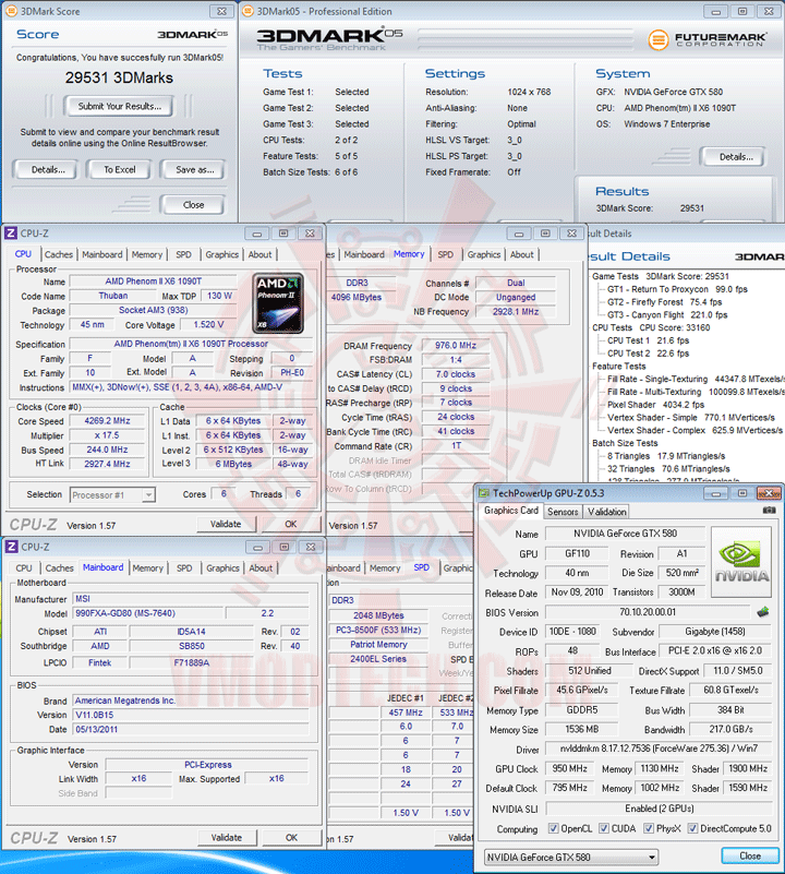 05 msi 990FXA GD80 AMD 990FX Motherboard Overclock Results