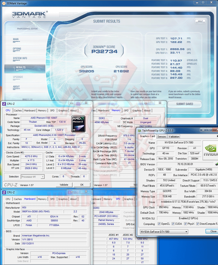 07 msi 990FXA GD80 AMD 990FX Motherboard Overclock Results