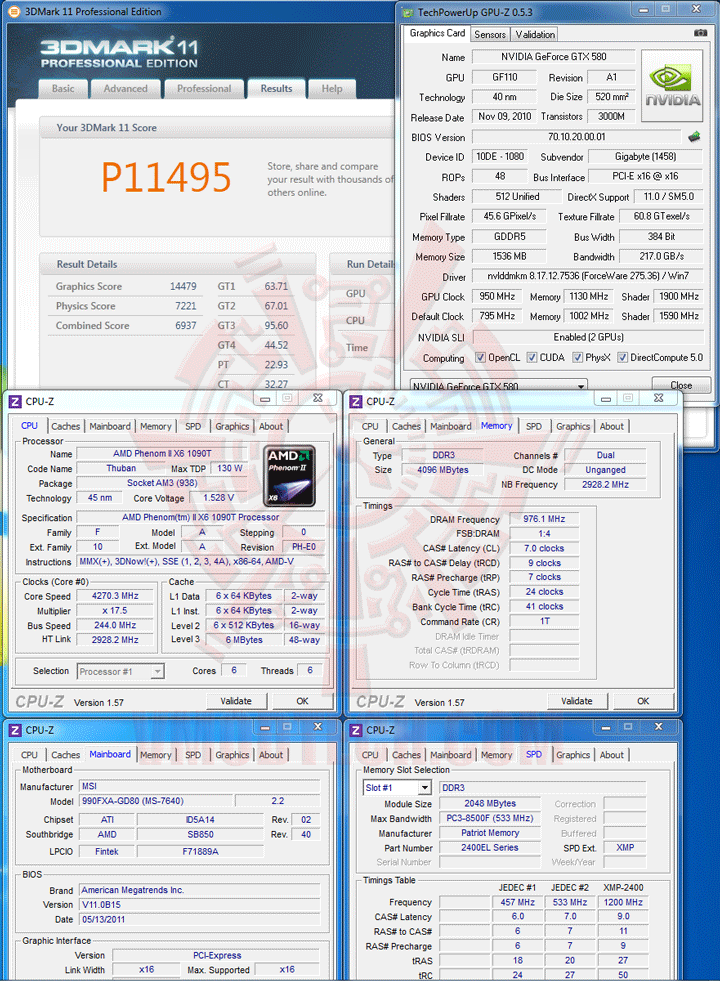 11 msi 990FXA GD80 AMD 990FX Motherboard Overclock Results
