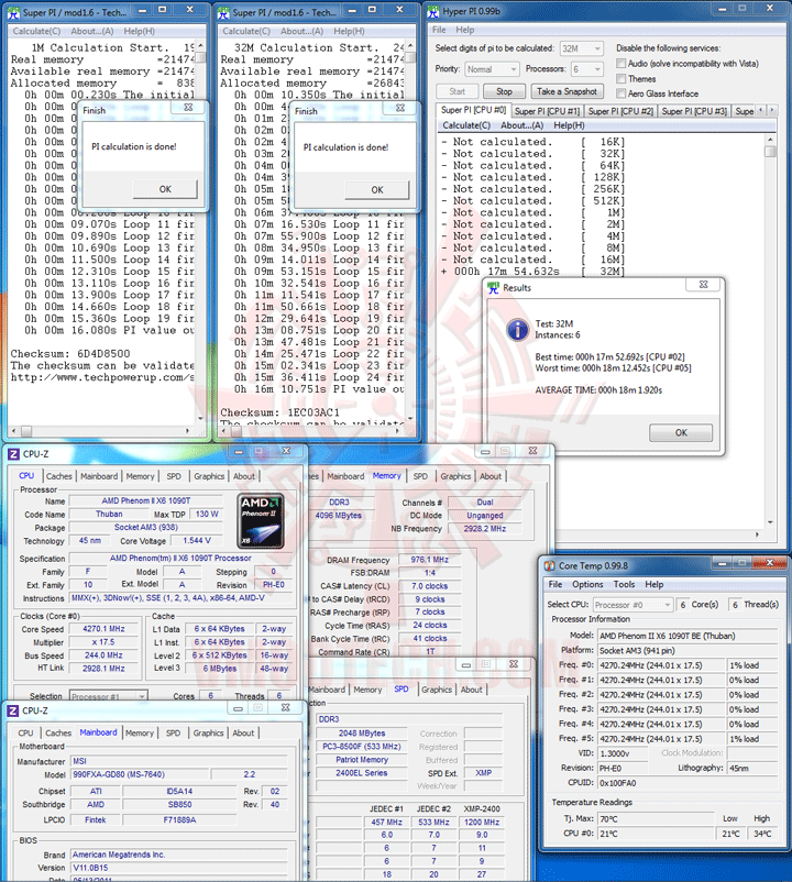 hpi 1 msi 990FXA GD80 AMD 990FX Motherboard Overclock Results