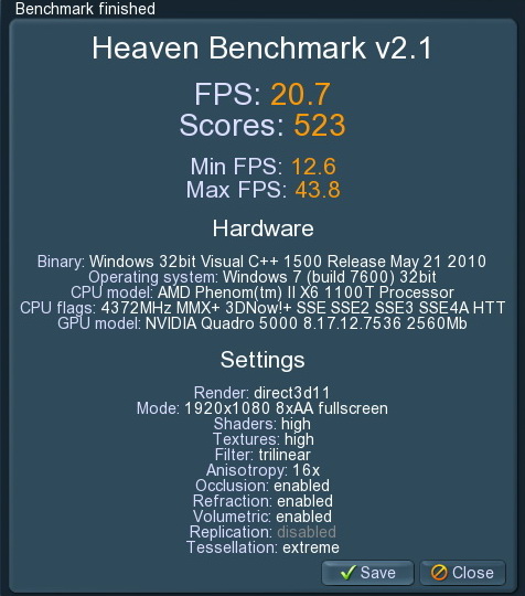 unigine 2011 06 08 22 04 05 02 PNY Quadro 5000 2.5GB GDDR5 Review