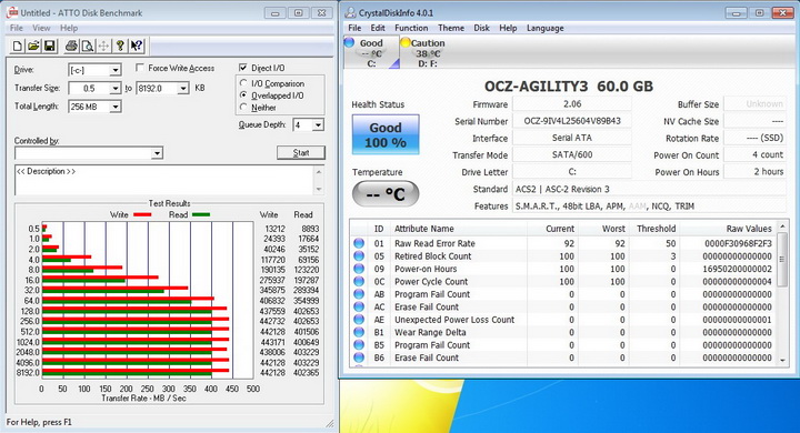 atto disk1 OCZ AGILITY3 SSD 60GB SATA III Review