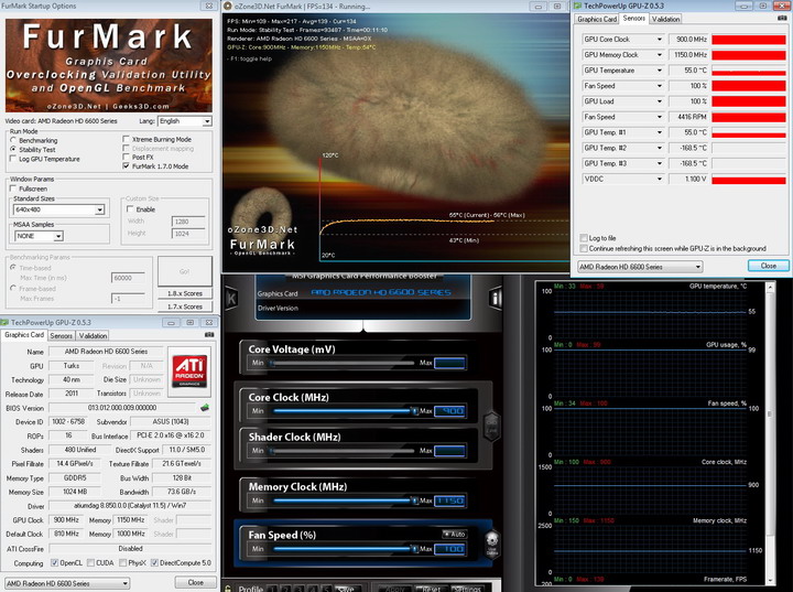 furmark 950 ASUS Radeon HD 6670 1GB GDDR5 Review