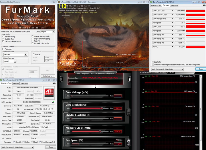 furmark ASUS Radeon HD 6670 1GB GDDR5 Review