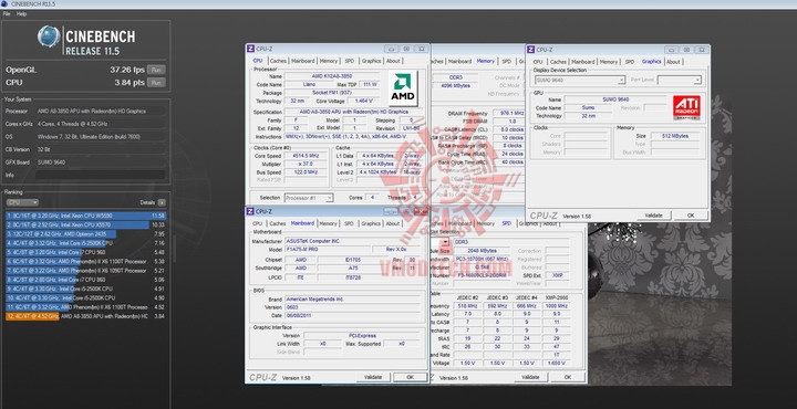cinebench r11 cpu AMD Liano A8 3850APU on ASUS F1A75 M PRO Review