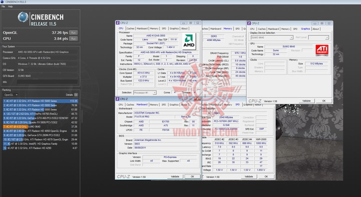 cinebench r11 gpu AMD Liano A8 3850APU on ASUS F1A75 M PRO Review