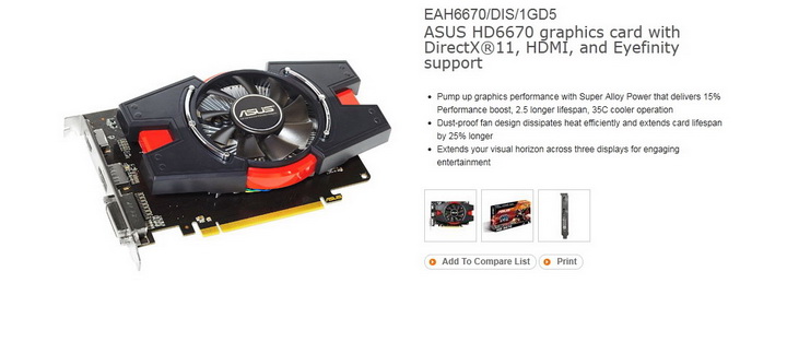 1 ASUS Radeon HD 6670 1GB GDDR5 Review