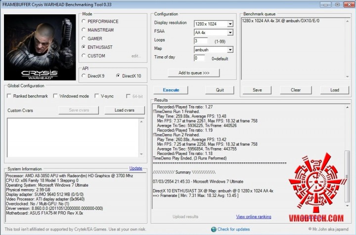 crysis 720x476 AMD Liano A8 3850 APU Real Performance Tests Review