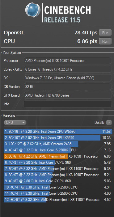 cinebench r11 cpu aaa Gigabyte 990FXA UD7 Review