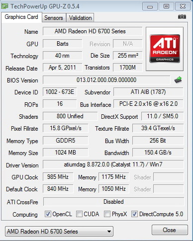 gpuz 985 PowerColor Radeon HD6790 Review