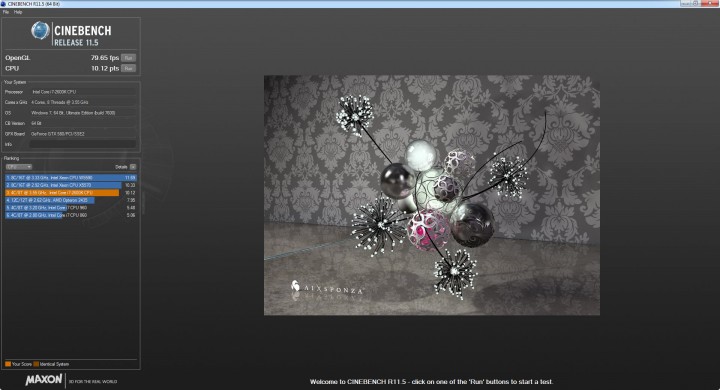 cinebenchr11 720x390 ASUS Maximus IV Extreme P67 Motherboard