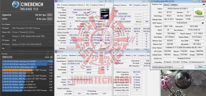 cinebench r11 cpu Gigabyte 990FXA UD5 Review