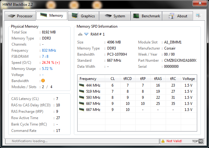 1 6 165v 104x49 831 cl7109271t hwm memory infooc 2474 Corsair VENGEANCE DDR3 1600CL9 8GB : Review