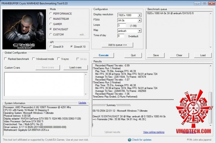 crysis-1030 crysis 1030 720x477 msi N550GTX Ti Cyclone II OC SLi Review