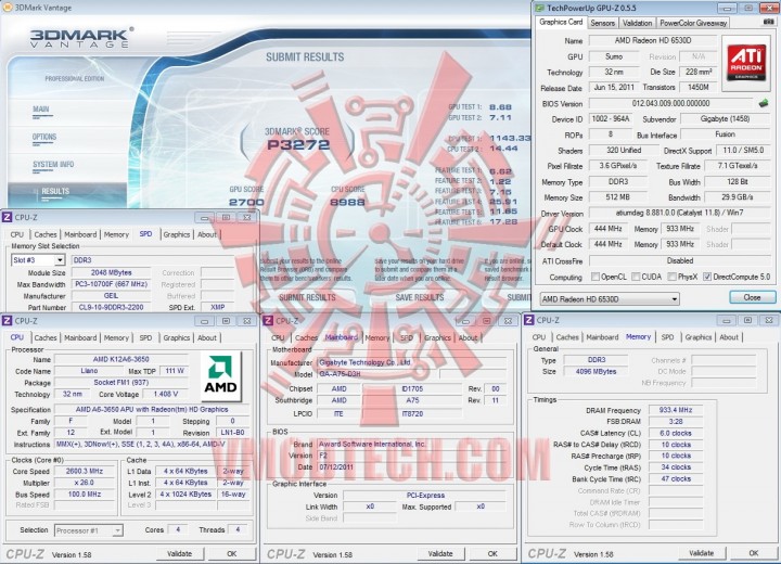 vantage 720x520 AMD Liano A6 3650APU on GIGABYTE A75 D3H Review