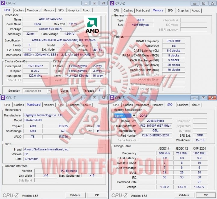 cpuz 3172ghz 5870 720x660 AMD Liano A6 3650APU on GIGABYTE A75 D3H Review