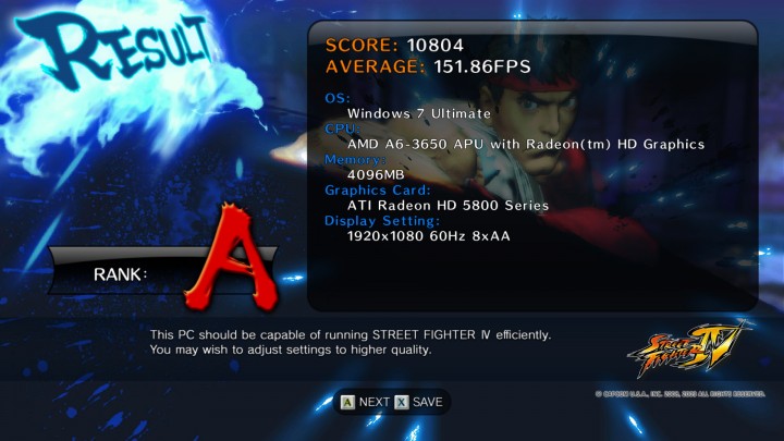 streetfighteriv benchmark 2011 09 07 22 34 25 33 720x405 AMD Liano A6 3650APU on GIGABYTE A75 D3H Review