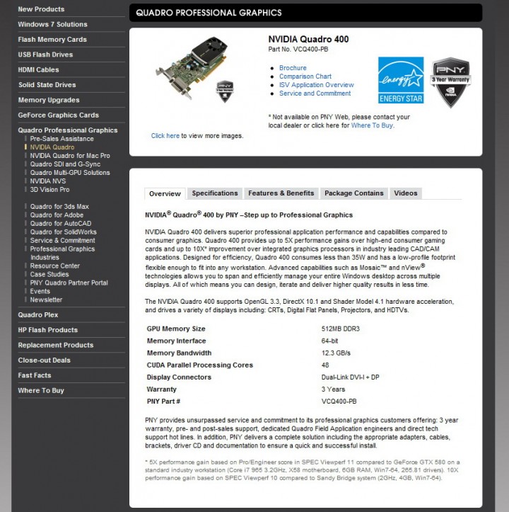 11 PNY QUADRO 400 512MB DDR3 Review