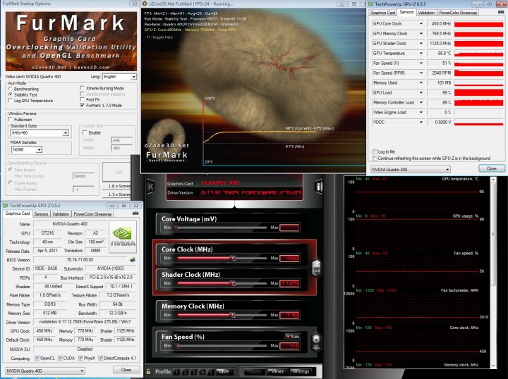 furmark df 720x538 PNY QUADRO 400 512MB DDR3 Review