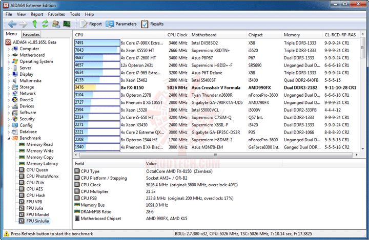 ev10 AMD FX 8150 Processor Performance Comparison 