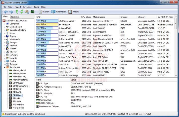 ev6 AMD FX 8150 Processor Performance Comparison 