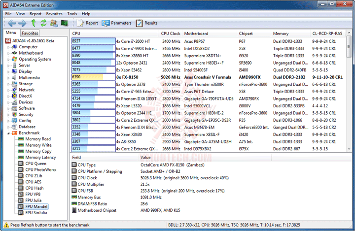 ev9 AMD FX 8150 Processor Performance Comparison 