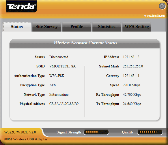 menu1 Tenda W322U 300Mbps Wireless N USB Adapter V2.0