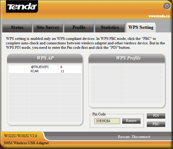 menu5 Tenda W322U 300Mbps Wireless N USB Adapter V2.0
