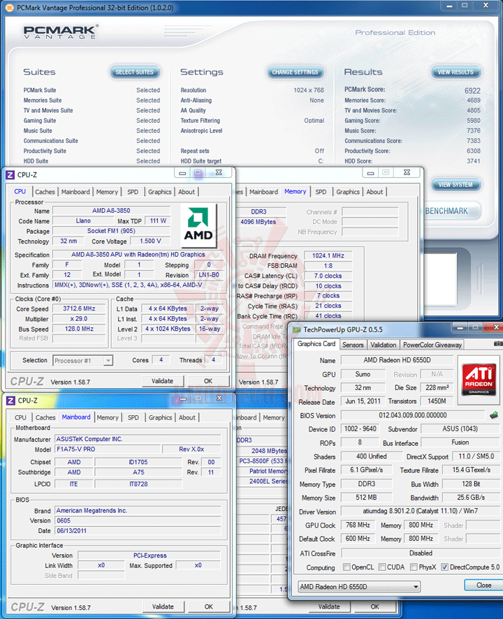 pcm-v pcm v ASUS F1A75 V PRO Motherboard Review