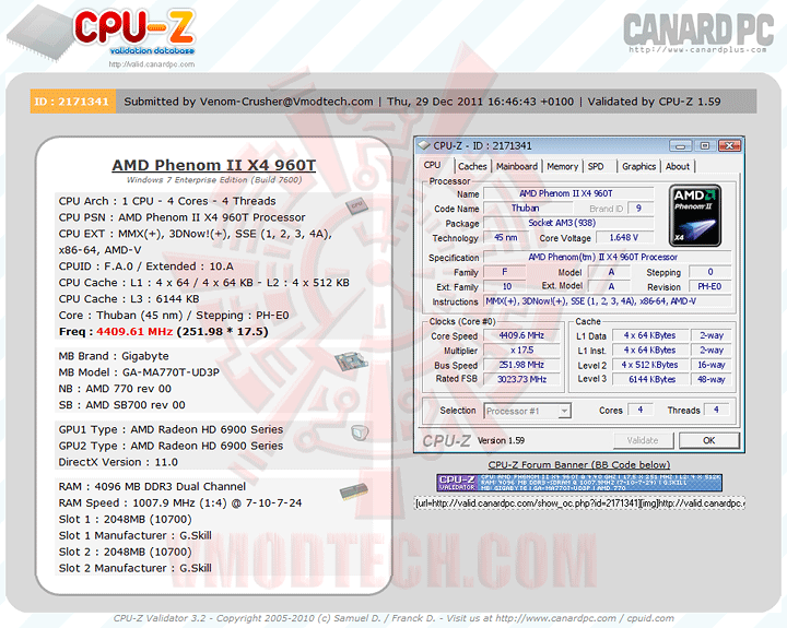validate x4 AMD PHENOM II X4 960T Black Edition Unlock & Overclocking Review