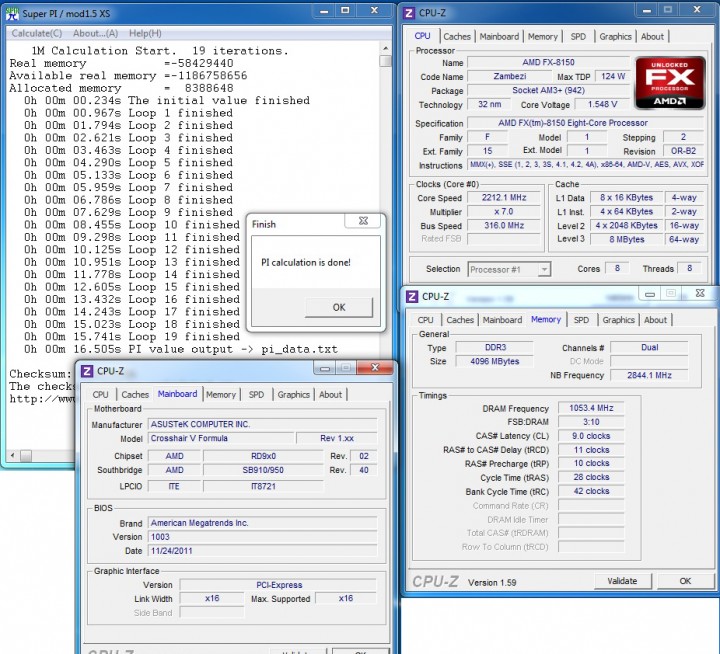 52pi AMD FX 8150 Overclock 5.5Ghz On Water+Ice
