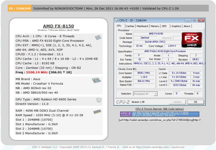 55ghzvilidate AMD FX 8150 Overclock 5.5Ghz On Water+Ice