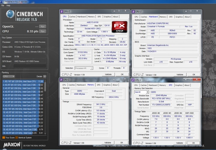 88 AMD FX 8150 Overclock 5.5Ghz On Water+Ice