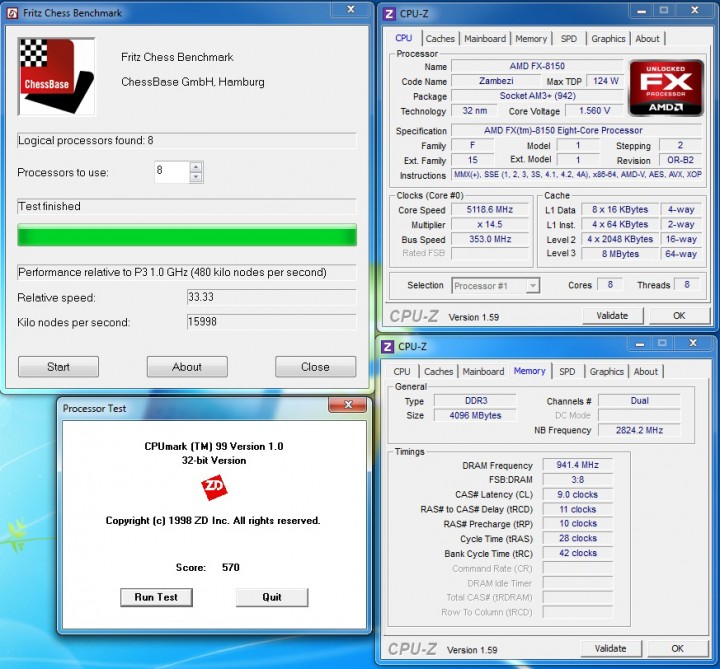 971 AMD FX 8150 Overclock 5.5Ghz On Water+Ice