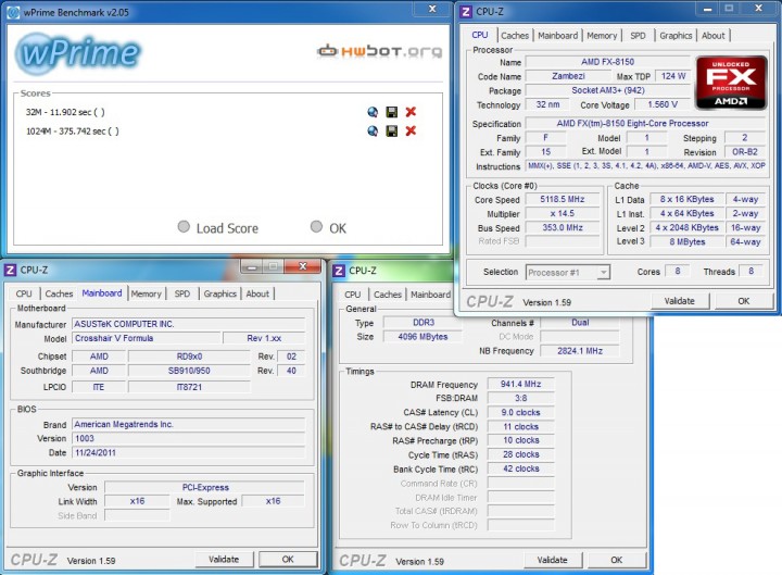 98 AMD FX 8150 Overclock 5.5Ghz On Water+Ice