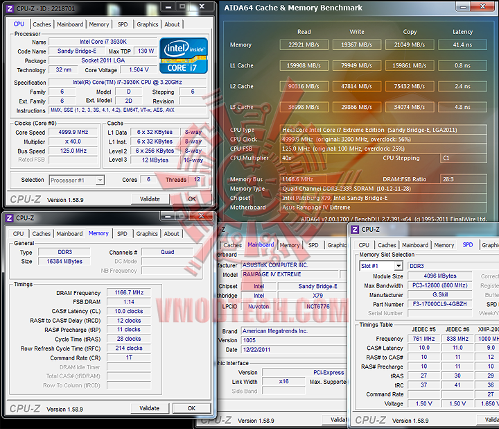 aida cache and mem ASUS RAMPAGE IV EXTREME LGA 2011 Motherboard