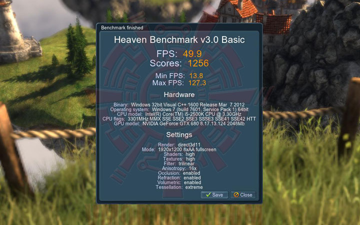 heaven 2 GIGABYTE GTX680 WINDFORCE OC Version (GV N680OC 2GD) Review