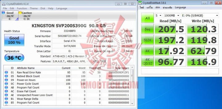 crytal disk 720x353 Kingston SSDnow 200 v+ 90GB SATA III Review