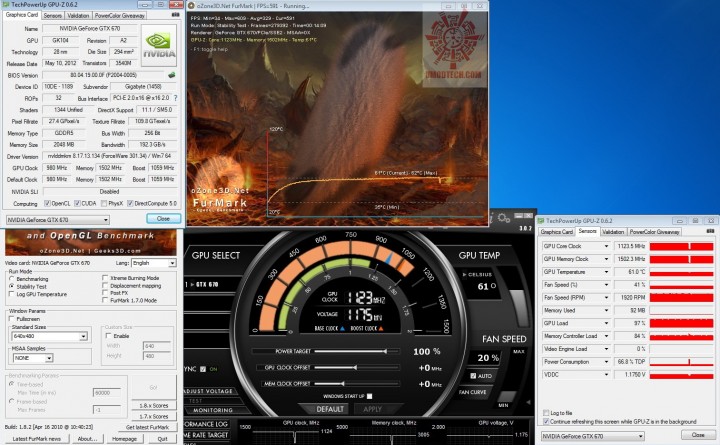 furmark 720x445 GIGABYTE Geforce GTX 670 OC.Version Review