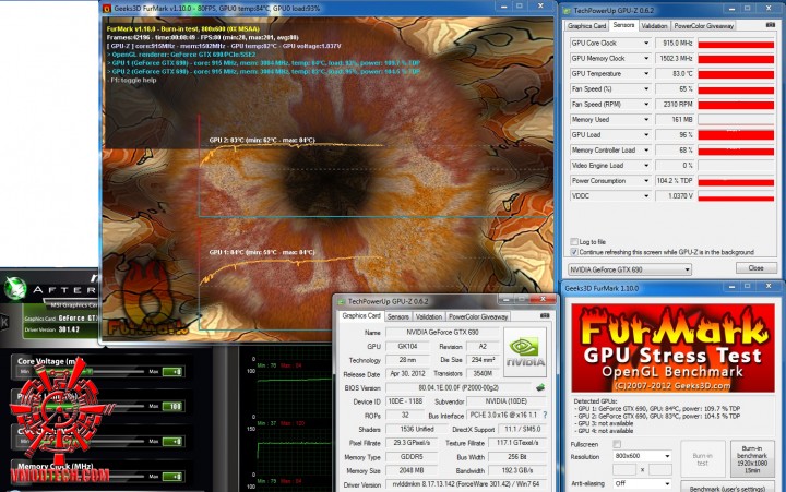 furmark d 720x451 NVIDIA GeForce GTX 690 VS AMD FX 8150 8 Core Processor Black Edition