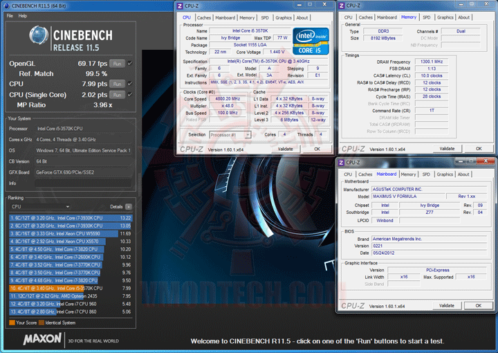 c115 ASUS ROG MAXIMUS V FORMULA with 3rd Generation Intel® Core™ i5 3570K Retail Box