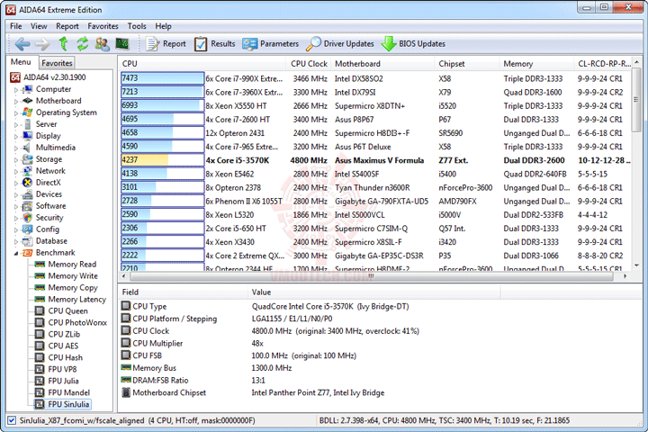 e10 ASUS ROG MAXIMUS V FORMULA with 3rd Generation Intel® Core™ i5 3570K Retail Box