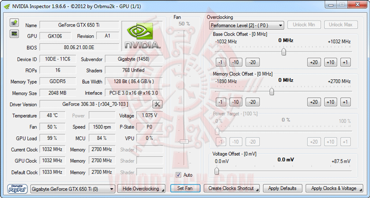 setdf GIGABYTE WINDFORCE GeForce GTX 650Ti OC Version 2048 MB GDDR5 Review