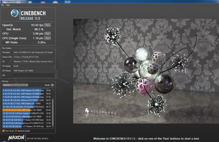 cine11 720x467 ECS A85F2 A Golden FM2 Motherboard Review