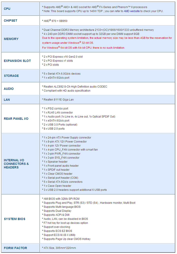 s3 ECS A970M A DELUXE AM3+ Motherboard Review