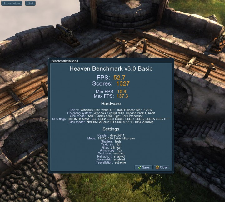 heaven 720x646 ASUS GTX 680 DirectCU II TOP Review