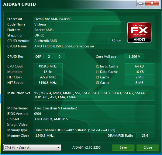 aida64cpuid aida64cpuid ASUS Crosshair V Formula Z