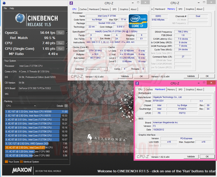 c115 GIGABYTE GA B75M D2V Micro ATX Motherboard Review