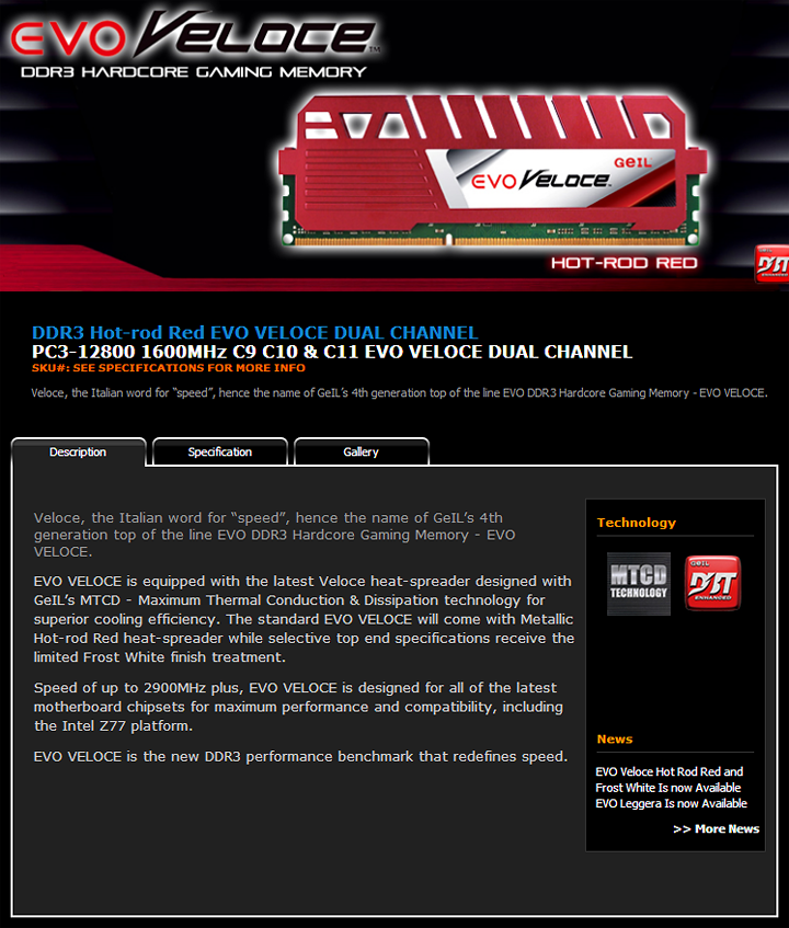 s1 GeIL Red EVO VELOCE DDR3 1600MHz CL9 16GB Kit Review